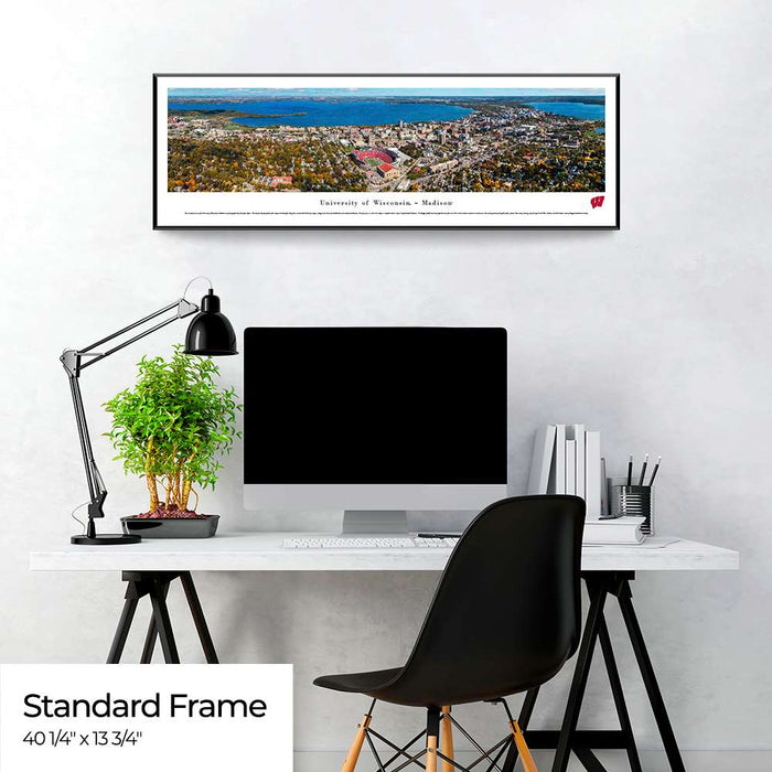 Wisconsin Badgers Panoramic - Camp Randall Stadium Aerial Picture  Standard Frame