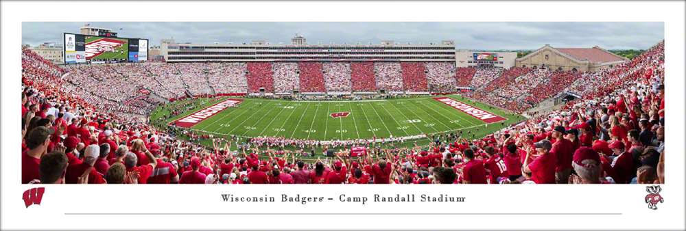 Wisconsin Badgers Football Panoramic Poster - Camp Randall Stadium Picture  Unframed