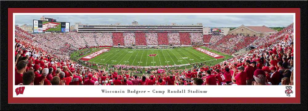Wisconsin Badgers Football Panoramic Poster - Camp Randall Stadium Picture  Select Frame