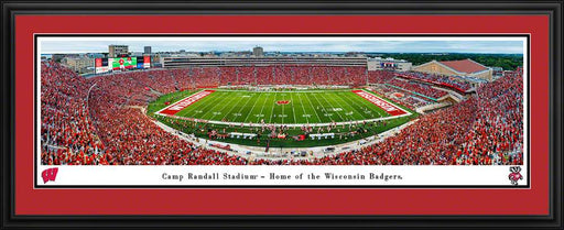 Wisconsin Badgers Football Panoramic Picture - Camp Randall Fan Cave Decor  Deluxe Frame