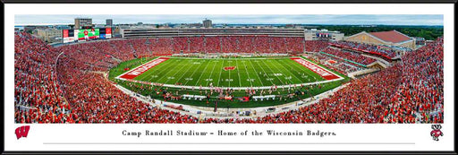 Wisconsin Badgers Football Panoramic Picture - Camp Randall Fan Cave Decor  Standard Frame