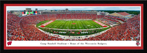 Wisconsin Badgers Football Panoramic Picture - Camp Randall Fan Cave Decor  Select Frame