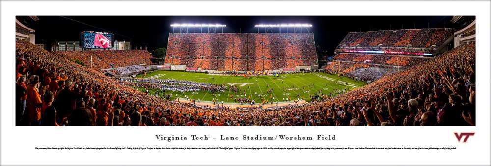 Virginia Tech Hokies Football Poster - Lane Stadium Panorama  Unframed