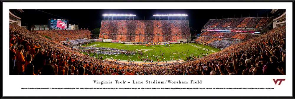Virginia Tech Hokies Football Poster - Lane Stadium Panorama  Standard Frame