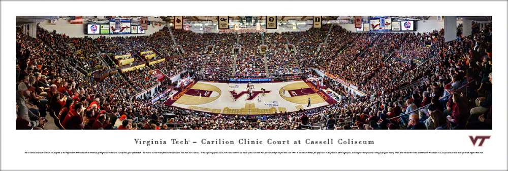 Virginia Tech Hokies Basketball Panoramic Poster - Cassell Coliseum  Unframed