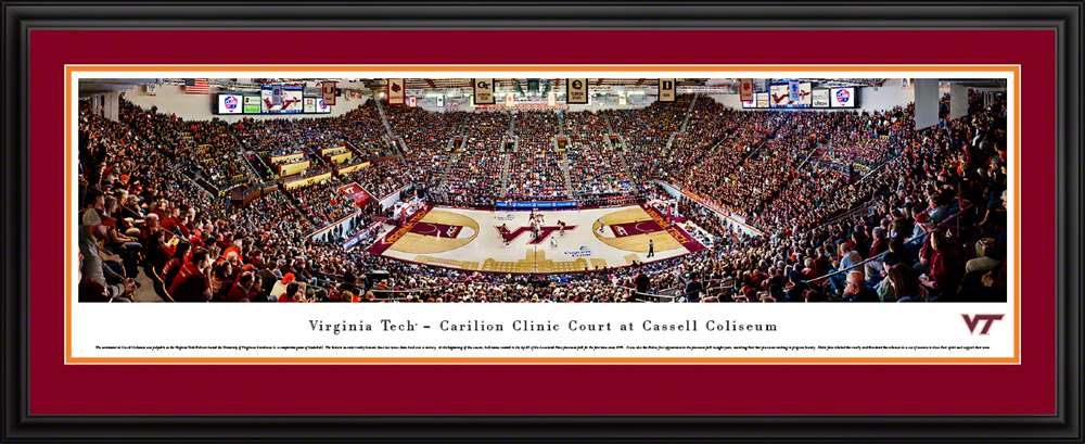 Virginia Tech Hokies Basketball Panoramic Poster - Cassell Coliseum  Deluxe Frame