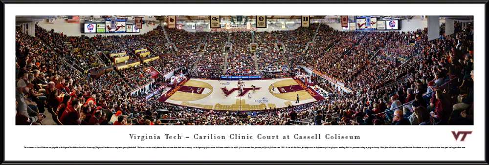 Virginia Tech Hokies Basketball Panoramic Poster - Cassell Coliseum  Standard Frame