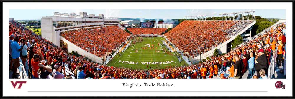 Virginia Tech Hokies Football End Zone Panoramic Picture - Lane Stadium Wall Decor  Standard Frame