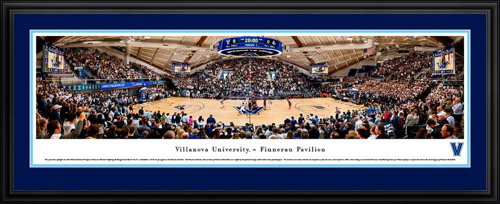 Villanova Wildcats Basketball Panoramic Poster - Finneran Pavilion  Deluxe Frame