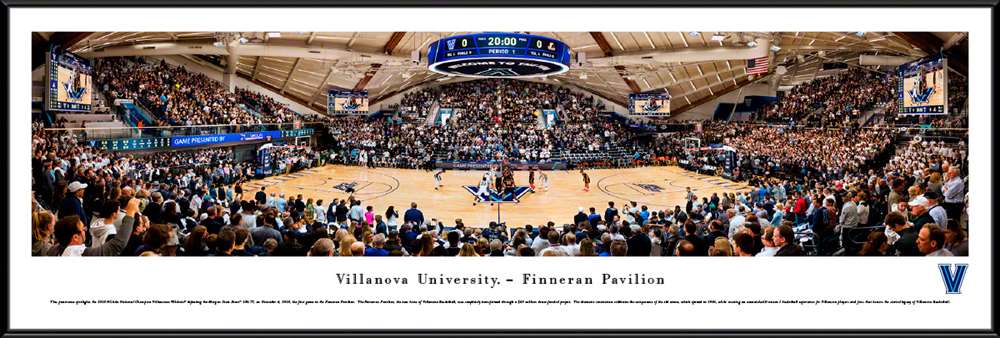 Villanova Wildcats Basketball Panoramic Poster - Finneran Pavilion  Standard Frame