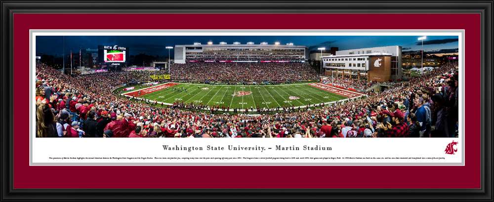 Washington State Cougars Football Panoramic Picture - Martin Stadium  Deluxe Frame
