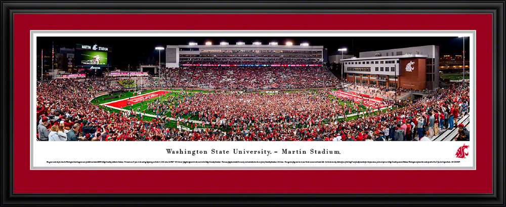 Washington State Cougars Football Panoramic Poster  Deluxe Frame