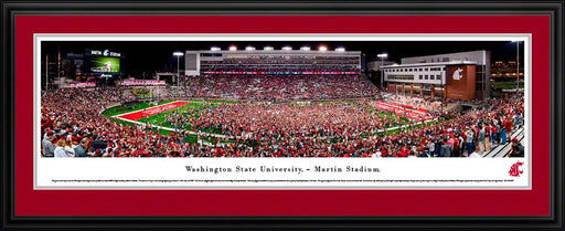 Washington State Cougars Football Panoramic Poster  Deluxe Frame