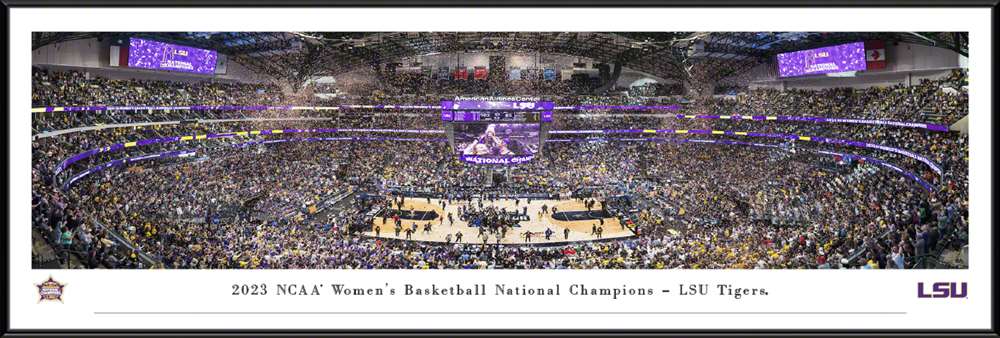 2023 NCAA Women's Basketball National Champions Panoramic Picture - LSU Tigers  Standard Frame