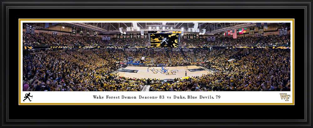 Wake Forest Demon Deacons Men's Basketball Panoramic Picture - LJVM Coliseum Fan Cave Decor  Deluxe Frame