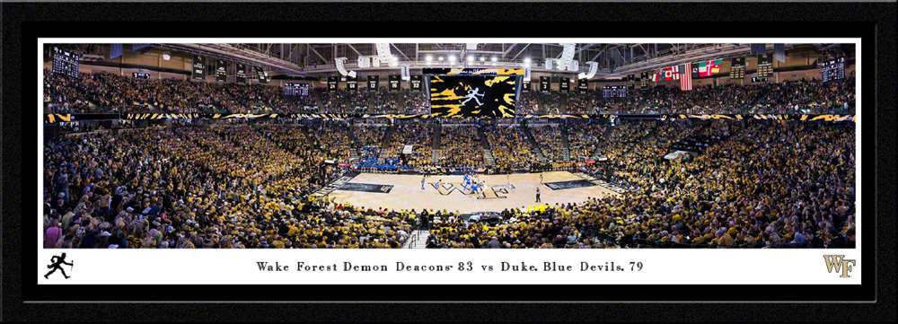 Wake Forest Demon Deacons Men's Basketball Panoramic Picture - LJVM Coliseum Fan Cave Decor  Select Frame