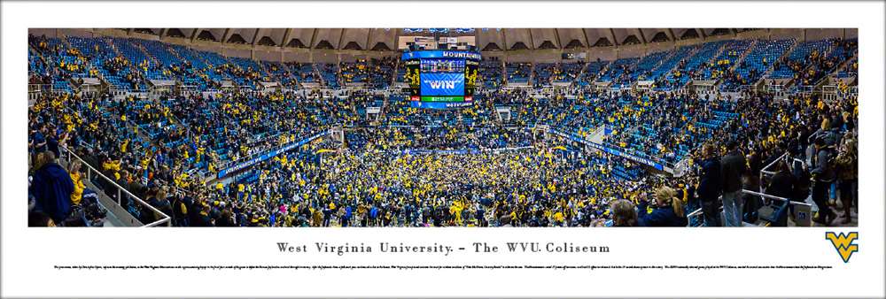 WVU Mountaineers Basketball Panoramic Picture  Unframed