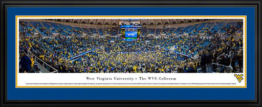 WVU Mountaineers Basketball Panoramic Picture  Deluxe Frame