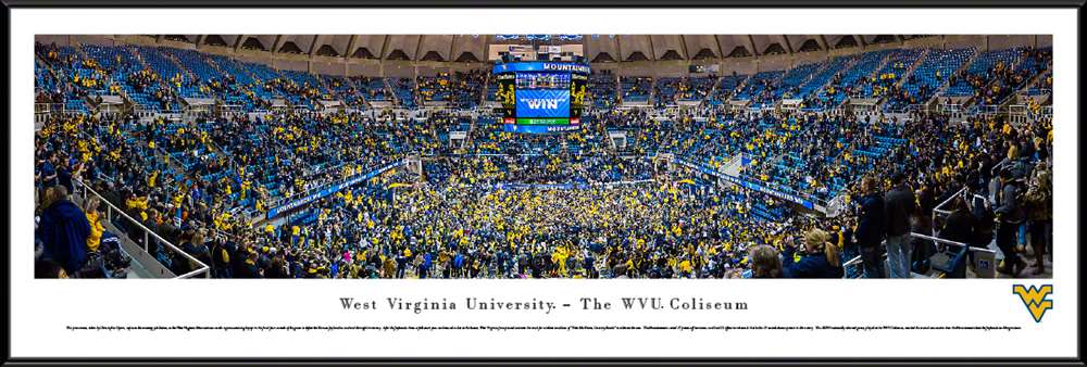 WVU Mountaineers Basketball Panoramic Picture  Standard Frame