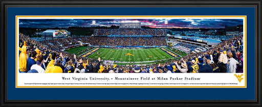 West Virginia Mountaineers Panorama - WVU Milan Puskar Stadium Picture  Deluxe Frame