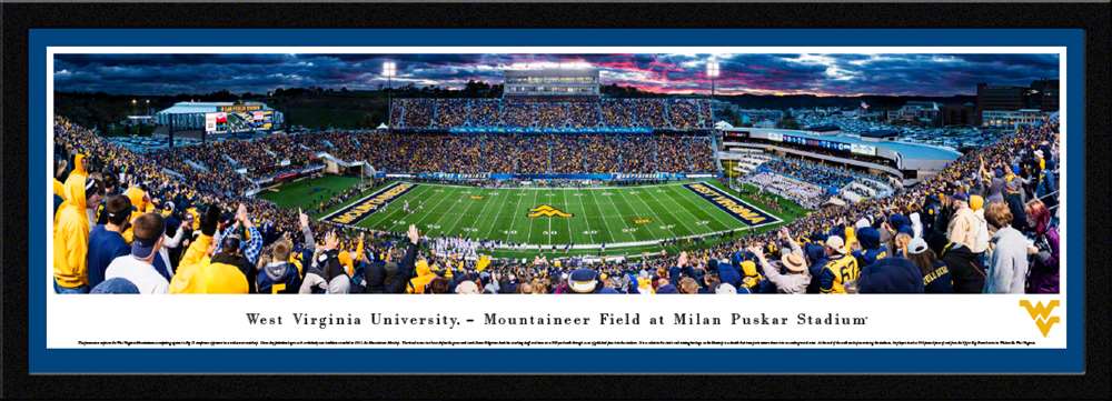 West Virginia Mountaineers Panorama - WVU Milan Puskar Stadium Picture  Select Frame