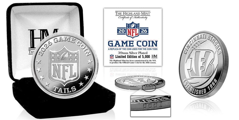 Cincinnati Bengals 2026 Silver Plated Game Flip Coin