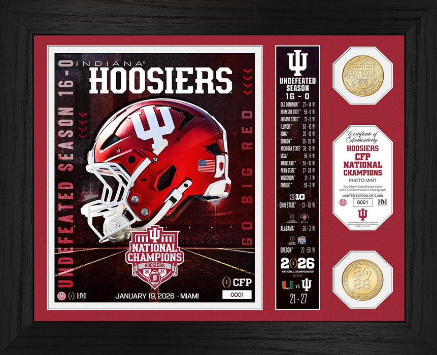 University of Indiana Hoosiers 2025-26 CFP National Champions Team Force Bronze 2-Coin Photo Mint