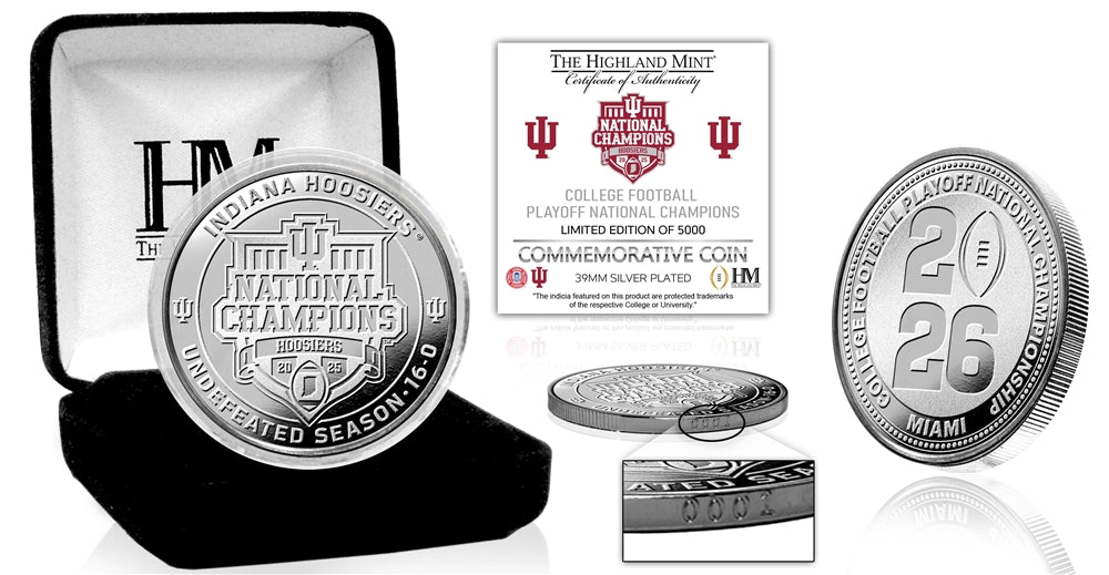 University of Indiana Hoosiers 2025-26 CFP National Champions Silver Plated Coin