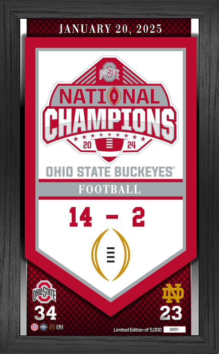 Ohio State Buckeyes 2024-25 CFP National Championship Banner Frame Framed Picture