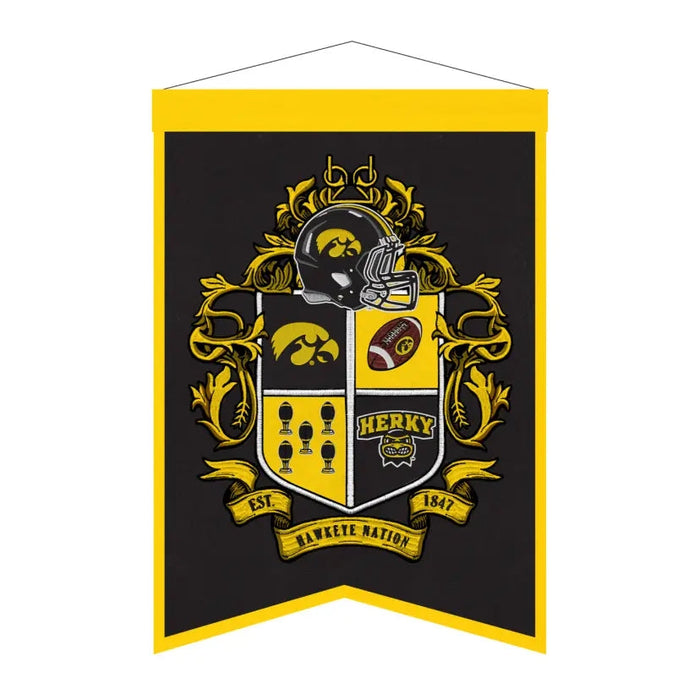 Iowa Hawkeyes Team Crest Banner