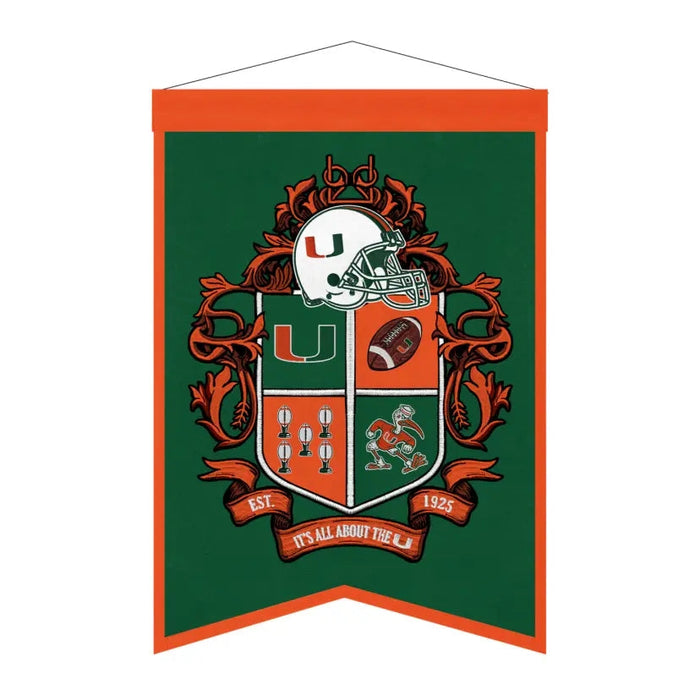 Miami Hurricanes Team Crest Banner