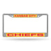 Kansas City Chiefs Chrome Laser License Plate Frame