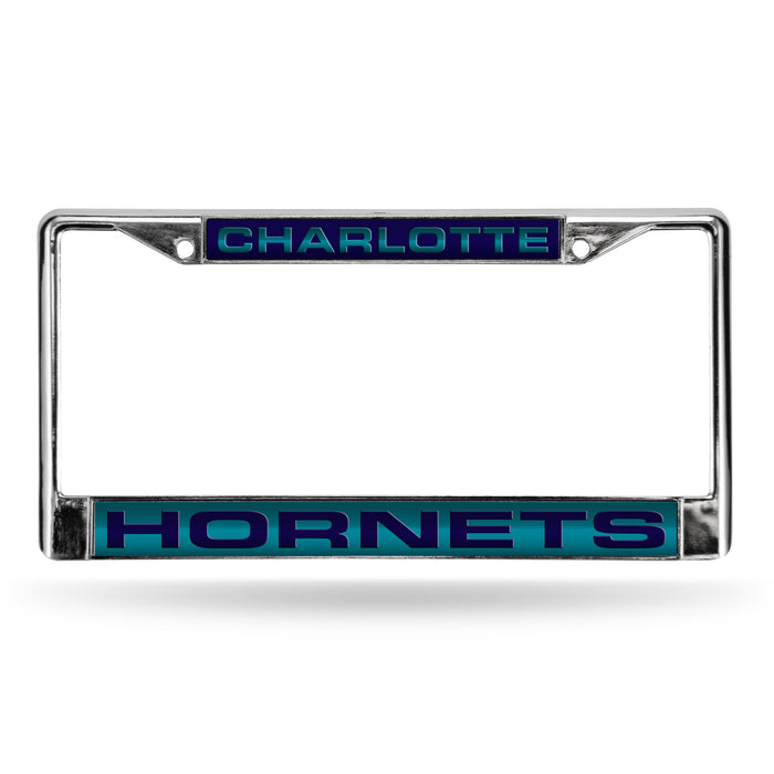 Charlotte Hornets Chrome Laser License Plate Frame