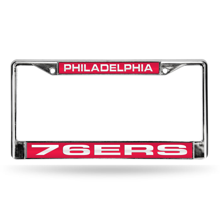 Philadelphia 76ers Chrome Laser License Plate Frame