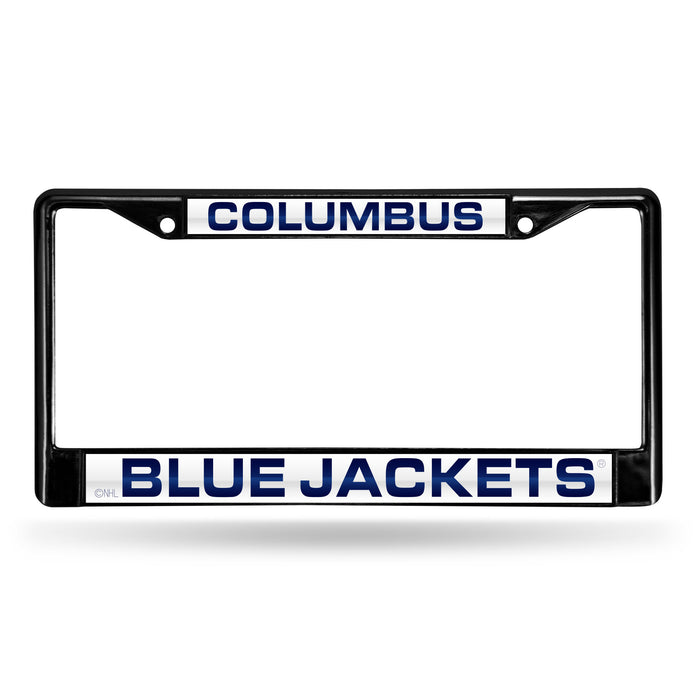 Columbus Blue Jackets Laser License Plate Frame (Black)