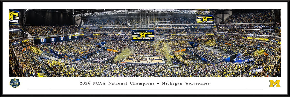 Michigan Wolverines 2026 Men's Basketball National Champions Panoramic Picture - Standard Frame