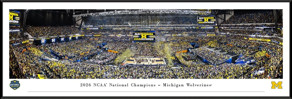 Michigan Wolverines 2026 Men's Basketball National Champions Panoramic Picture - Select Frame