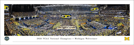 Michigan Wolverines 2026 Men's Basketball National Champions Panoramic Picture - Unframed