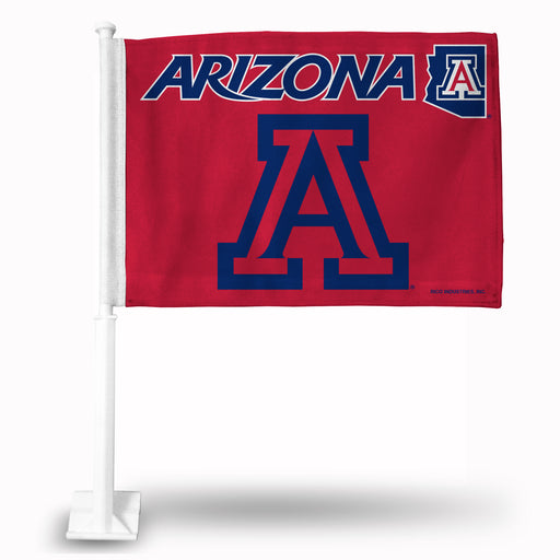 Arizona Wildcats Red Double Sided Car Flag -  16" x 19" - Strong Pole that Hooks Onto Car/Truck/Automobile    