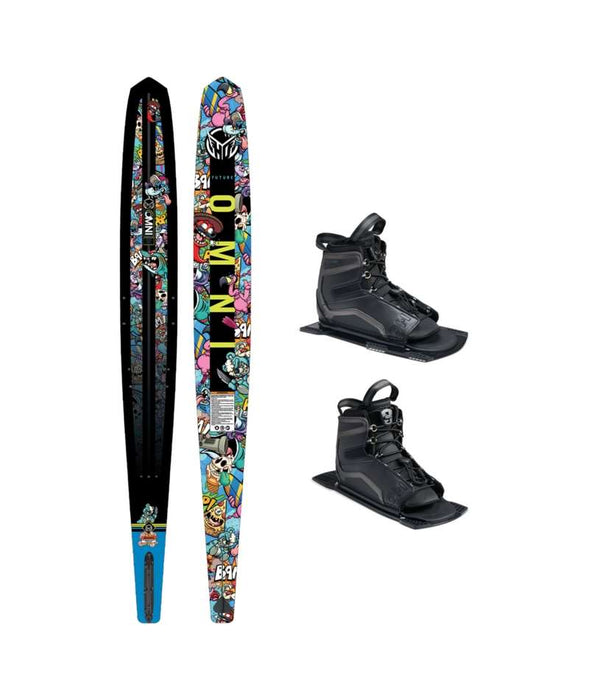 HO Sports Junior Water Skis Future OMNI (Wacky Toons) w/Double Stance UltraLite Boots 65 w/4-8 9