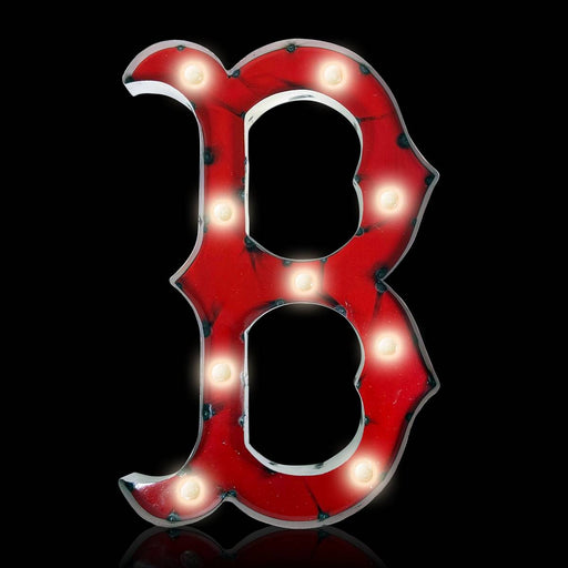 Boston RedSox Lighted Recycled Metal Sign