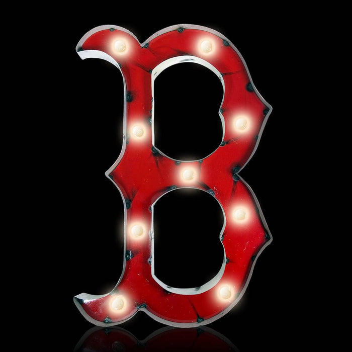 Boston RedSox Lighted Recycled Metal Sign