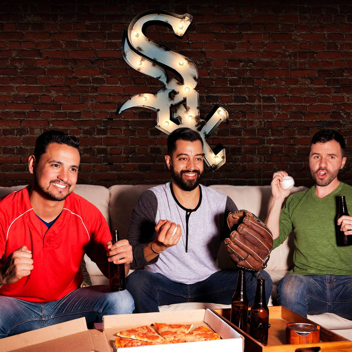 Chicago White Sox Lighted Recycled Metal Sign