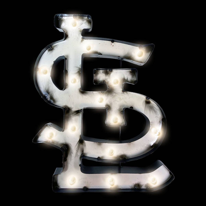 STL Cardinals Lighted Recycled Metal Sign