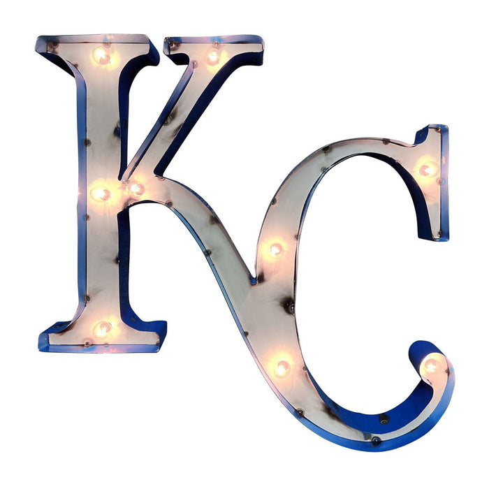 Kansas City Royals Lighted Recycled Metal Sign