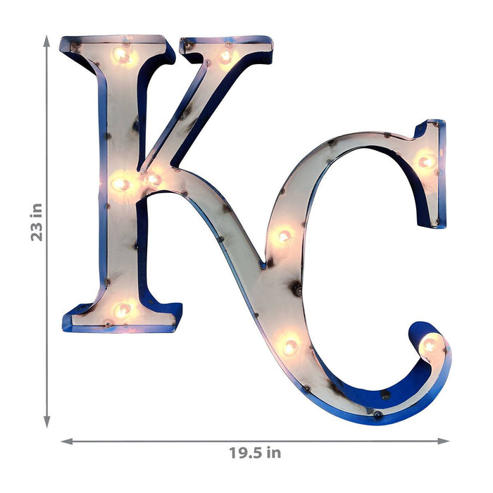 Kansas City Royals Lighted Recycled Metal Sign
