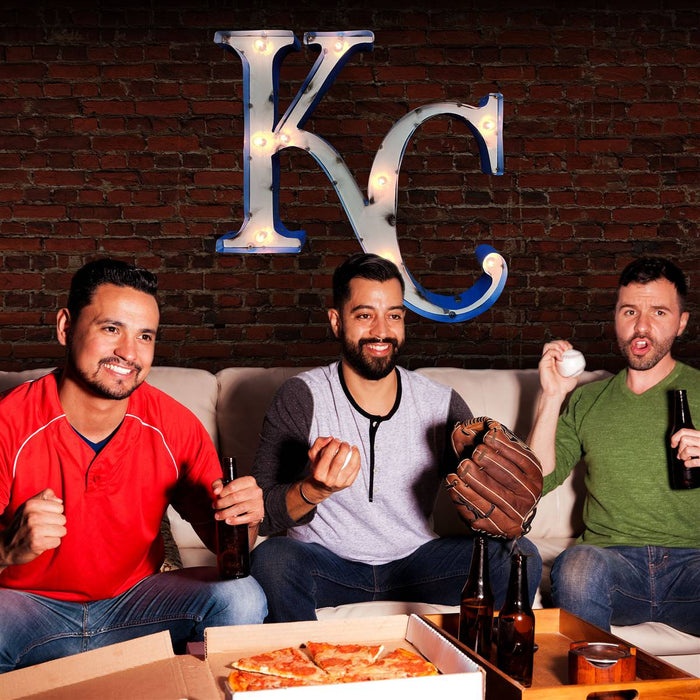 Kansas City Royals Lighted Recycled Metal Sign