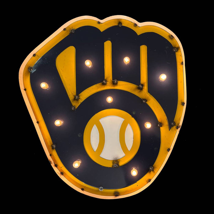 Milwaukee Brewers Recycled Metal Logo