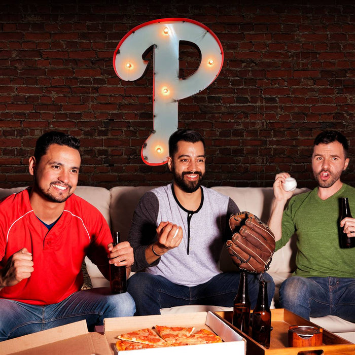 Philadelphia Phillies  Lighted Recycled Metal Sign