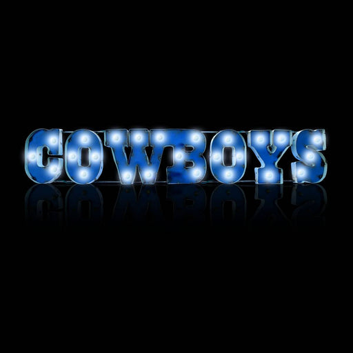 Dallas Cowboys Lighted Recycled Metal Sign